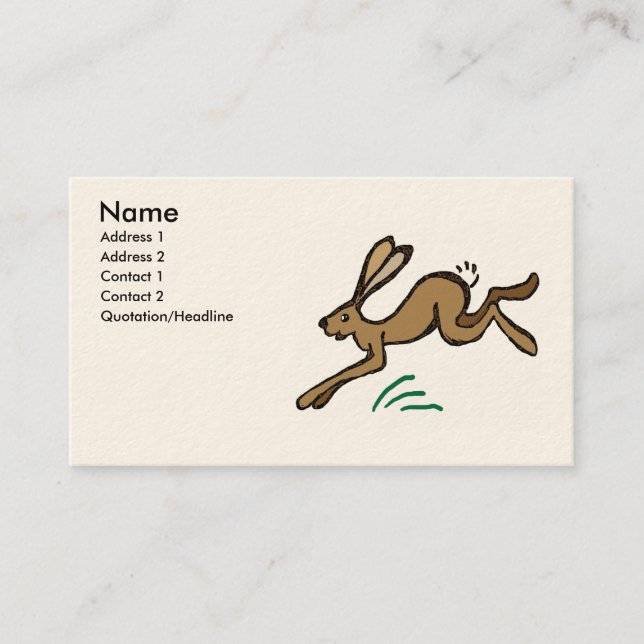 Hare leaping business card (Front)