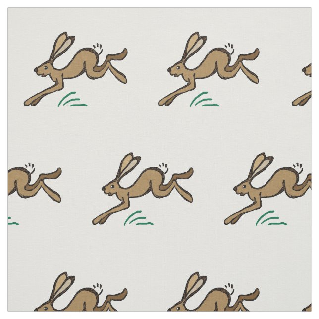 Hare leaping fabric (Swatch)
