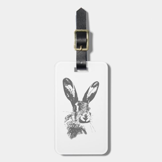 Hare Luggage Tag (Front Vertical)