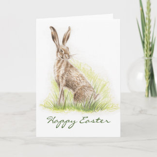 Hare Print Easter Card