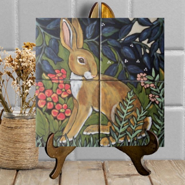 Hare Rabbit Garden Mural William Morris Inspired Tile (Creator Uploaded)