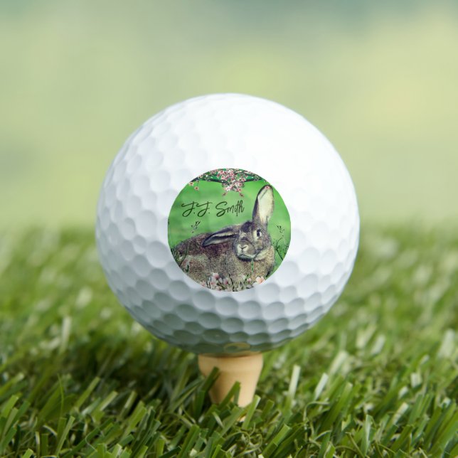 Hare Rabbit Personalised Animal Fun Golf Balls (Insitu Tee)