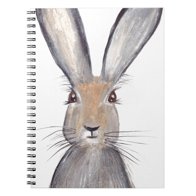 Hare rabbit watercolor animal cute  notebook (Front)