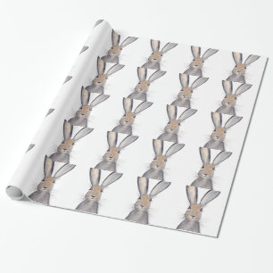 Hare rabbit watercolor animal wildlife Woodland  Wrapping Paper