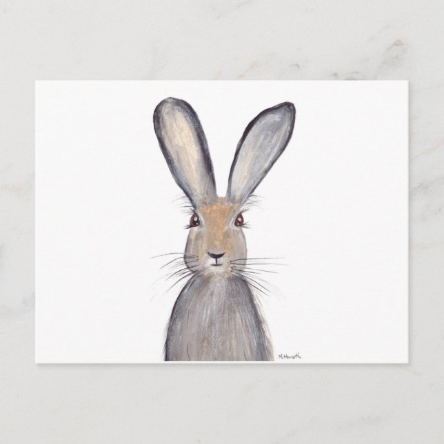 Hare rabbit watercolor animal woodland cute postcard (Front)