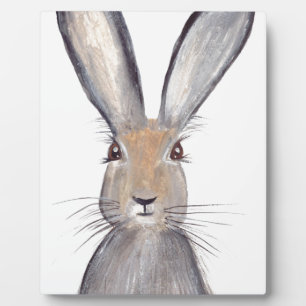 Hare rabbit watercolor plaque
