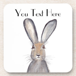 Hare rabbit watercolor Wildlife Animal Cute  Coaster