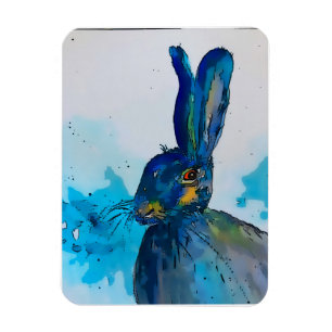 Hare Rabbit Watercolour Magnet