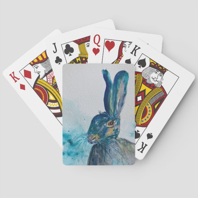 Hare Rabbit Watercolour     Playing Cards (Back)