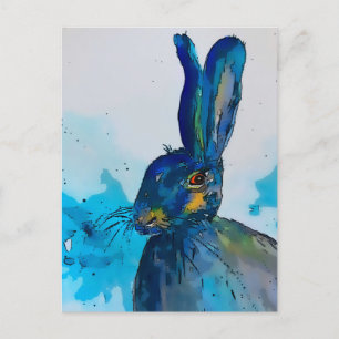 Hare Rabbit Watercolour   Postcard