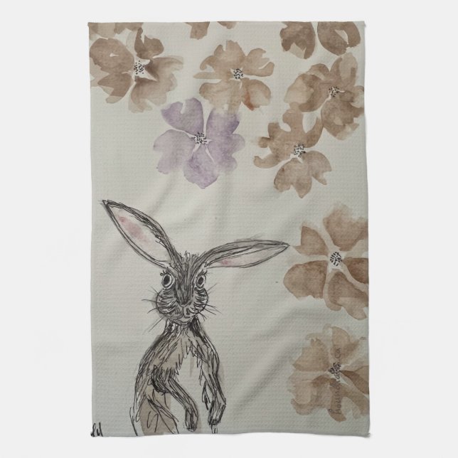 Hare Tea Towel (Vertical)