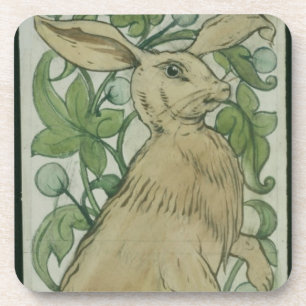 Hare (w/c on paper) coaster