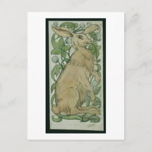 Hare (w/c on paper) postcard