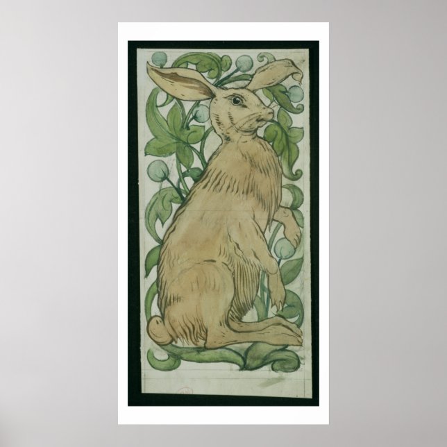 Hare (w/c on paper) poster (Front)