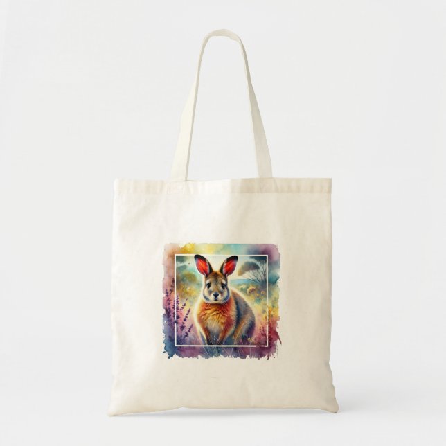 Hare Wallaby 030924AREF125 - Watercolor Tote Bag (Front)