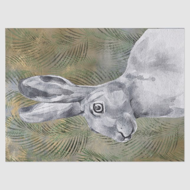 Hare Watercolor Tissue Paper (Front)