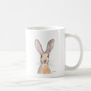 Hare watercolour painting coffee mug
