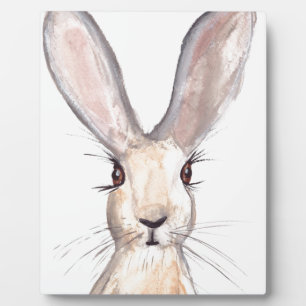 Hare watercolour painting plaque
