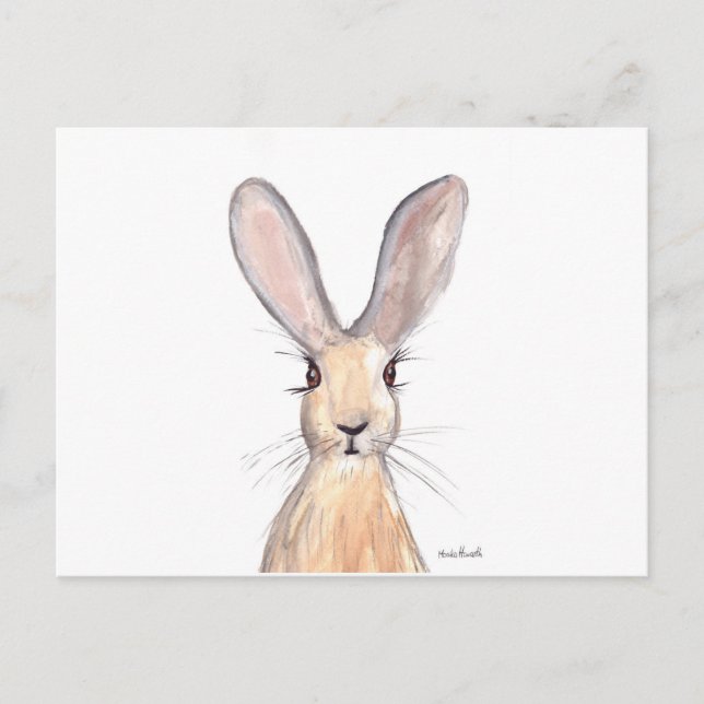 Hare watercolour painting postcard (Front)