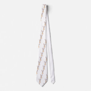 Hare watercolour painting tie