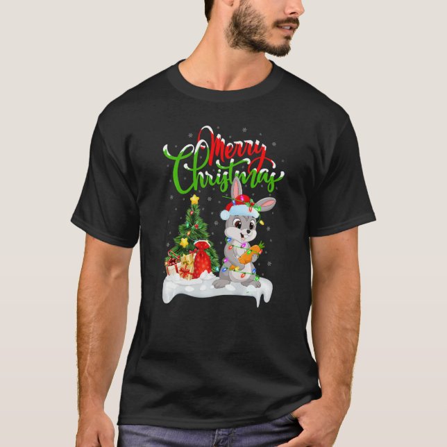 Hare  Xmas Decorations Santa Hare Christmas T-Shirt (Front)