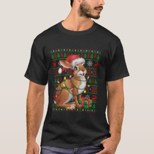 Hare Xmas Lights Ugly Santa Hat Hare Christmas T S T-Shirt