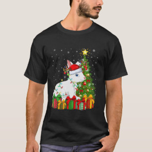 Hare Xmas Tree Lighting Santa Hat Hare Christmas T-Shirt