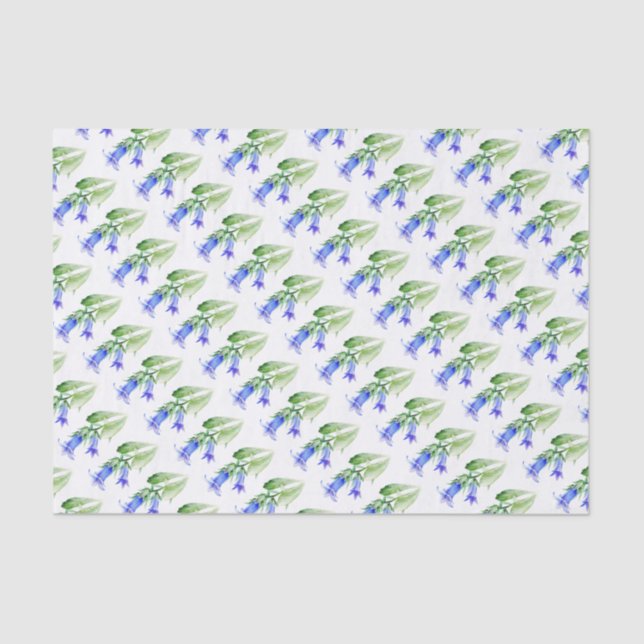 Harebell blue green white tissue paper (Front)