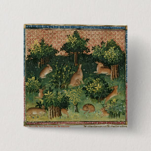 Hares in a Wood 15 Cm Square Badge