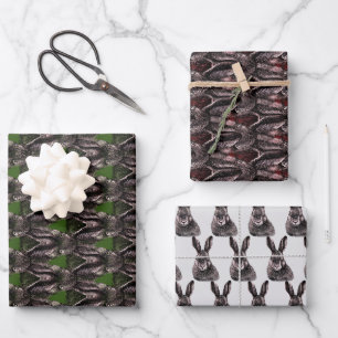 Hares, rabbits, a drawing wrapping paper sheet