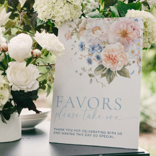 Hargrove Blue Floral Favours Sign