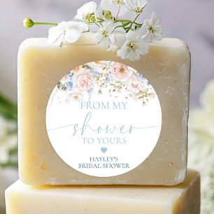 Hargrove Blue Floral From My Shower To Yours Soap Classic Round Sticker