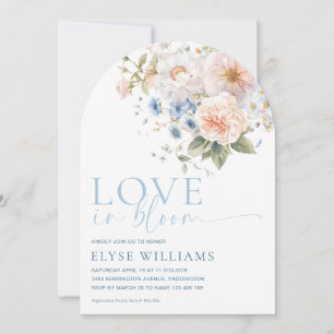 Hargrove Blue Floral Love In Bloom Bridal Shower Invitation