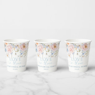 Hargrove Blue Floral Love In Bloom Bridal Shower Paper Cups