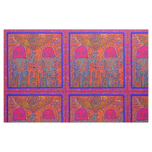 Haring Inspired Aeroplane Fantasy Fabric (Fat Quarter)