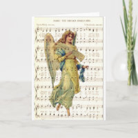 Hark the angels sing on vintage music sheet