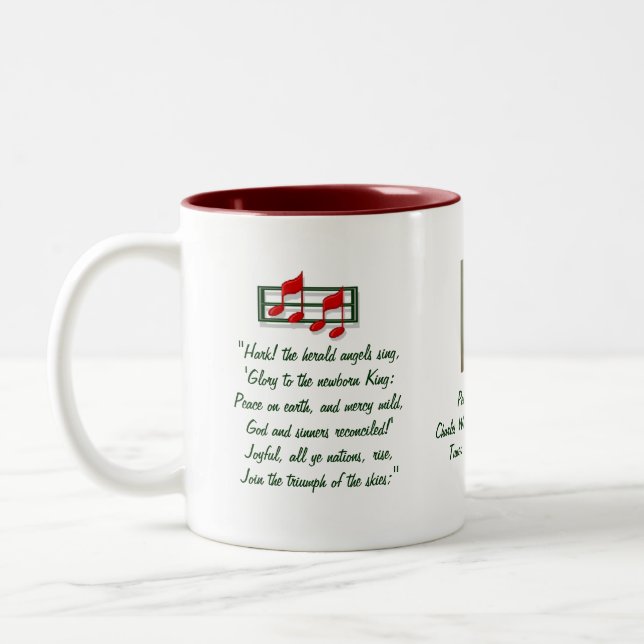 Hark the Herald Angels Hymn Two-Tone Coffee Mug (Left)