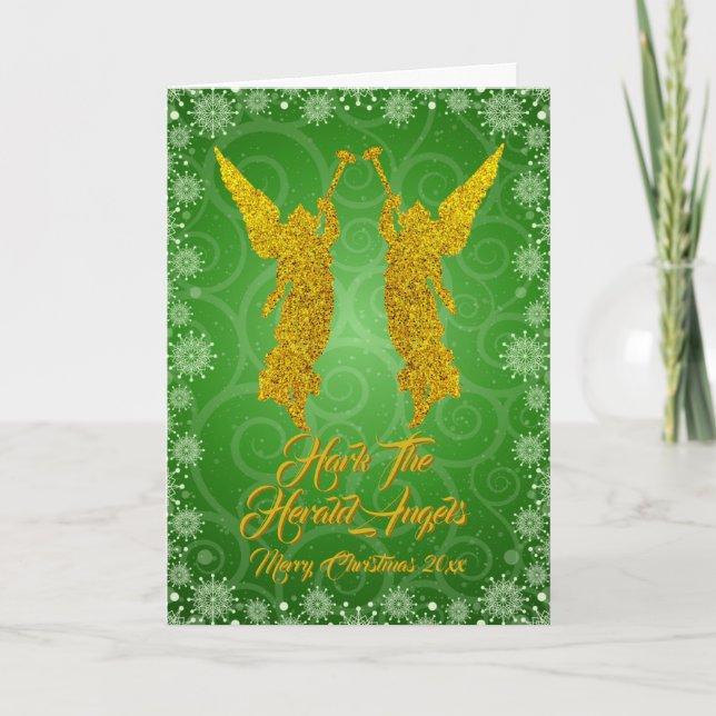 Hark The Herald Angels Merry Christmas 20xx Card (Front)
