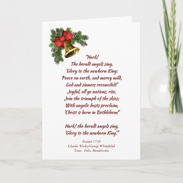 Hark the Herald Angels Sing2 Hymn Christmas Card (Front)