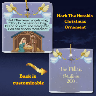 Hark The Herald Angels Sing Christmas Ceramic Ornament