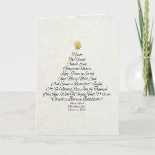 Hark the Herald Angels Sing Christmas Tree Holiday Card