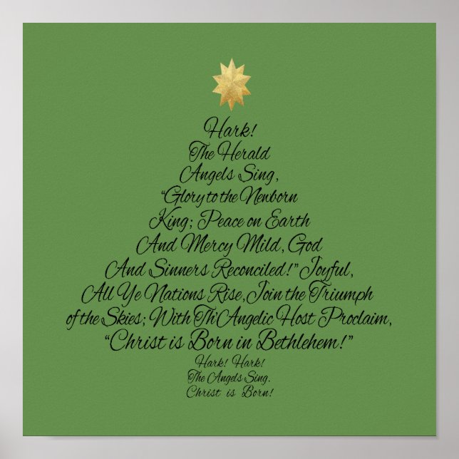 Hark the Herald Angels Sing Christmas Tree Poster (Front)