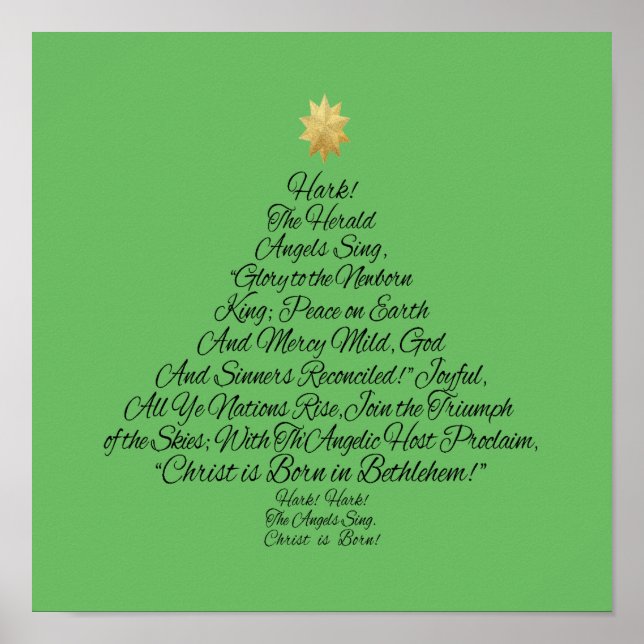 Hark the Herald Angels Sing Christmas Tree Poster (Front)