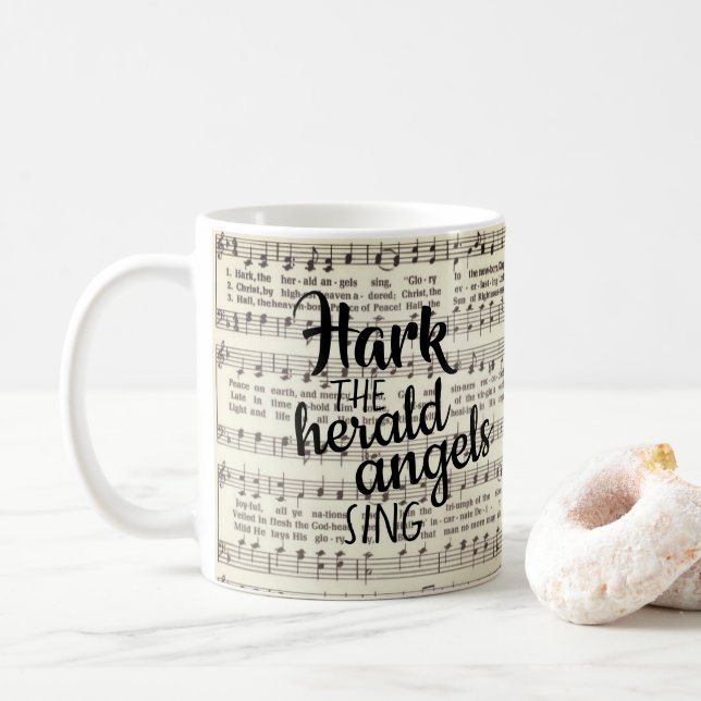 Hark, the Herald Angels Sing Coffee Mug (With Donut)