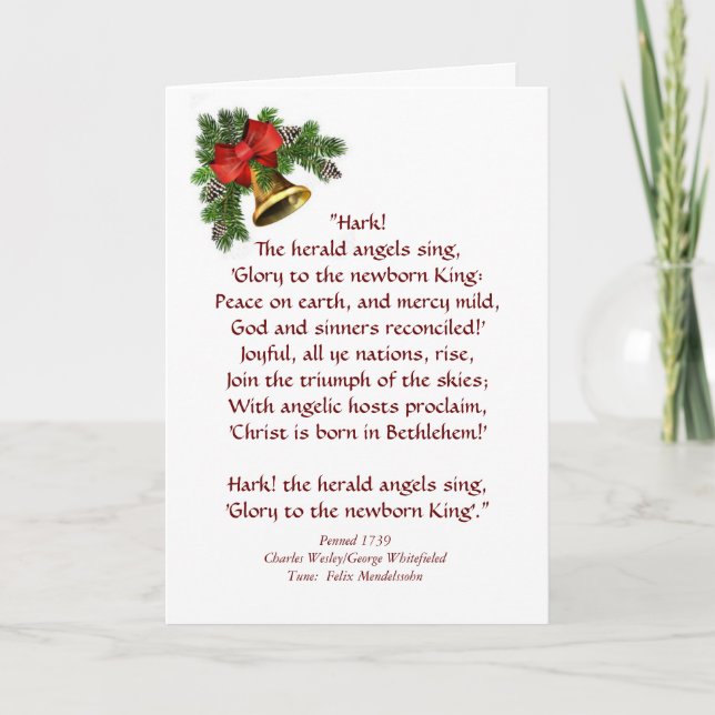 Hark the Herald Angels Sing Hymn Christmas Card (Front)
