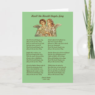 Hark! the Herald Angels Sing Lyrics Christmas Holiday Card
