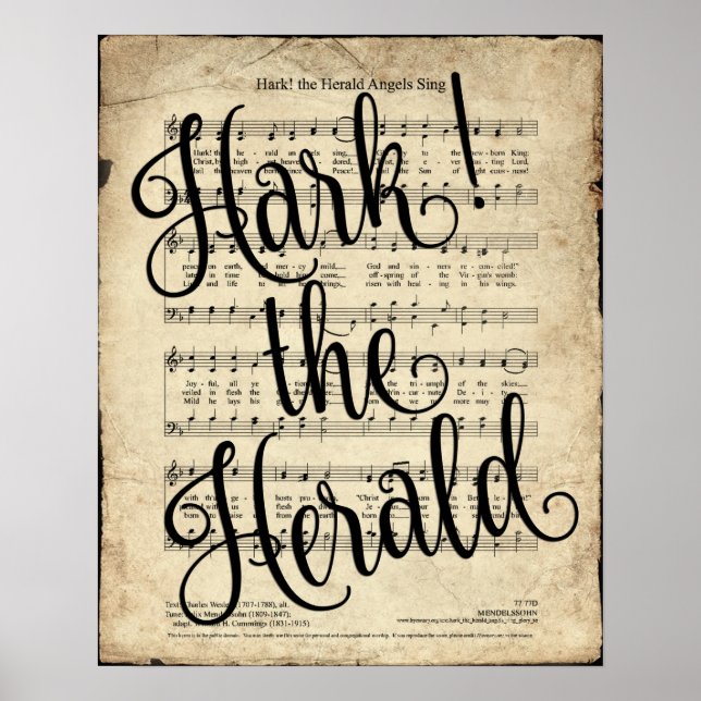 Hark the Herald Hymn Print (Front)
