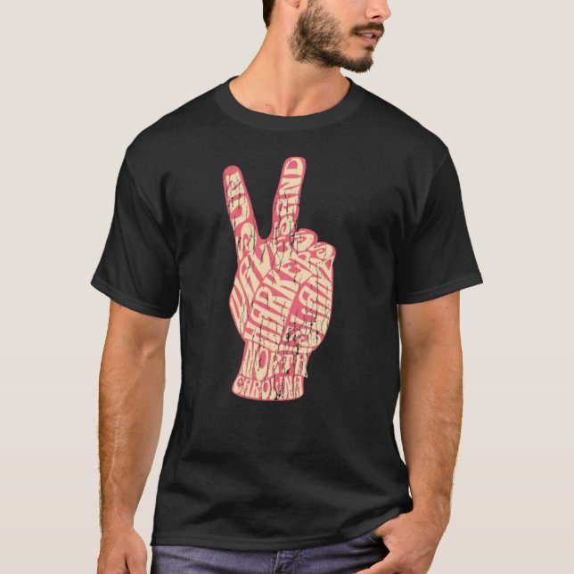 Harkers Island NC Summertime Vacationing Peacesign T-Shirt (Front)