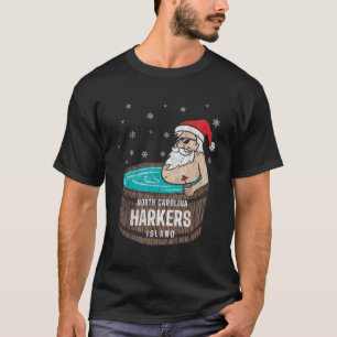 Harkers Island Nc Vacationing Santa Hot Tub T-Shirt