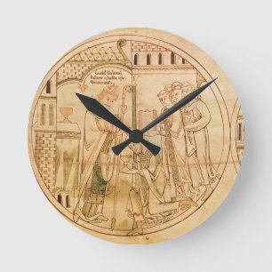 Harl. Roll Y.6 roundel 11 St. Guthlac is Ordained Round Clock